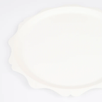 White scalloped edge plate classic design from Parte Haus party supply store in Bethesda Maryland
