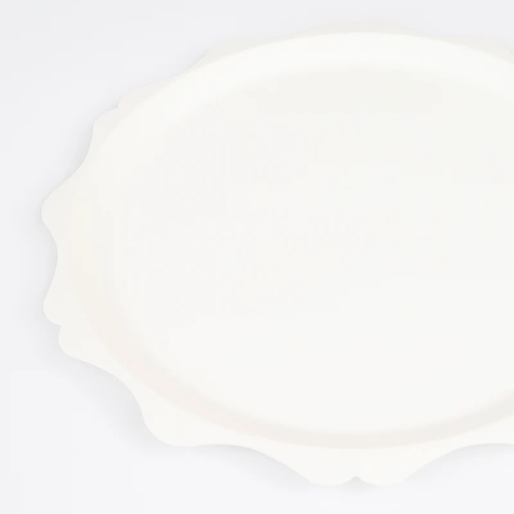 Cream Decorative Edge Compostable Plates - 2 Sizes