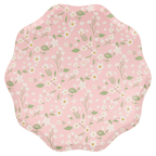 Pink floral plate with scalloped edge spring theme from Parte Haus party supply store in Bethesda Maryland