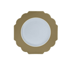 Gold scalloped edge plate elegant design celebration from Parte Haus party supply store in Bethesda MD