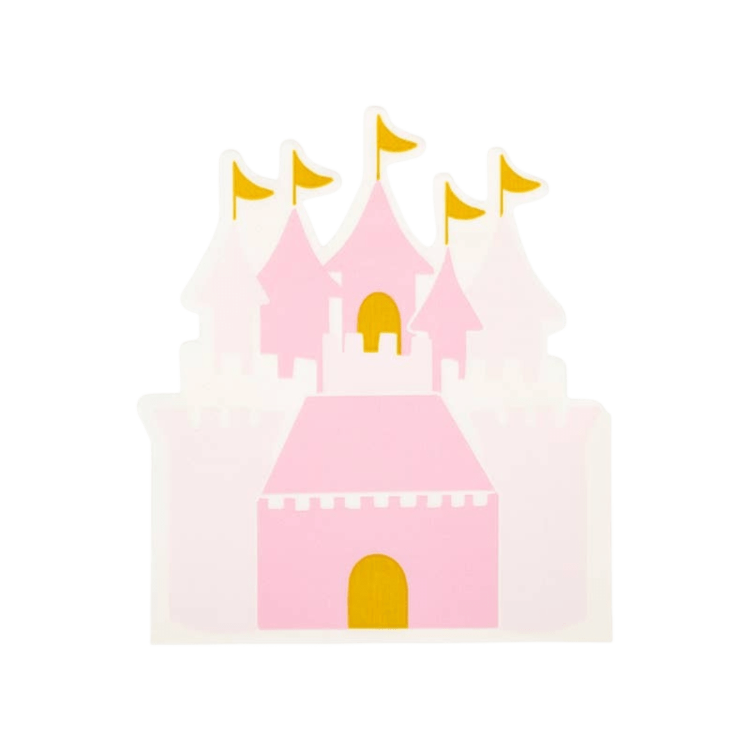 Pink castle shaped plate princess theme from Parte Haus party supply store in Bethesda MD