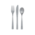 clear plastic cutlery set with fork knife and spoon for any occasion from Parte Haus party supply store in Bethesda MD