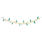 White and yellow daisy garland floral decoration spring from Parte Haus party supply store in Bethesda MD