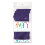 Purple plastic forks in clear package for celebration theme from Parte Haus party supply store in Bethesda MD