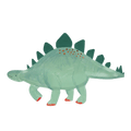 Green dinosaur balloon shaped like stegosaurus for birthday from Parte Haus party supply store in Bethesda MD.