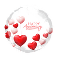 Red white heart balloon round foil Happy Anniversary theme from Parte Haus party supply store in Bethesda MD