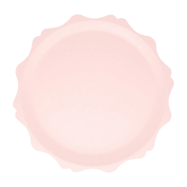 Pink Decorative Edge Compostable Appetizer Plates