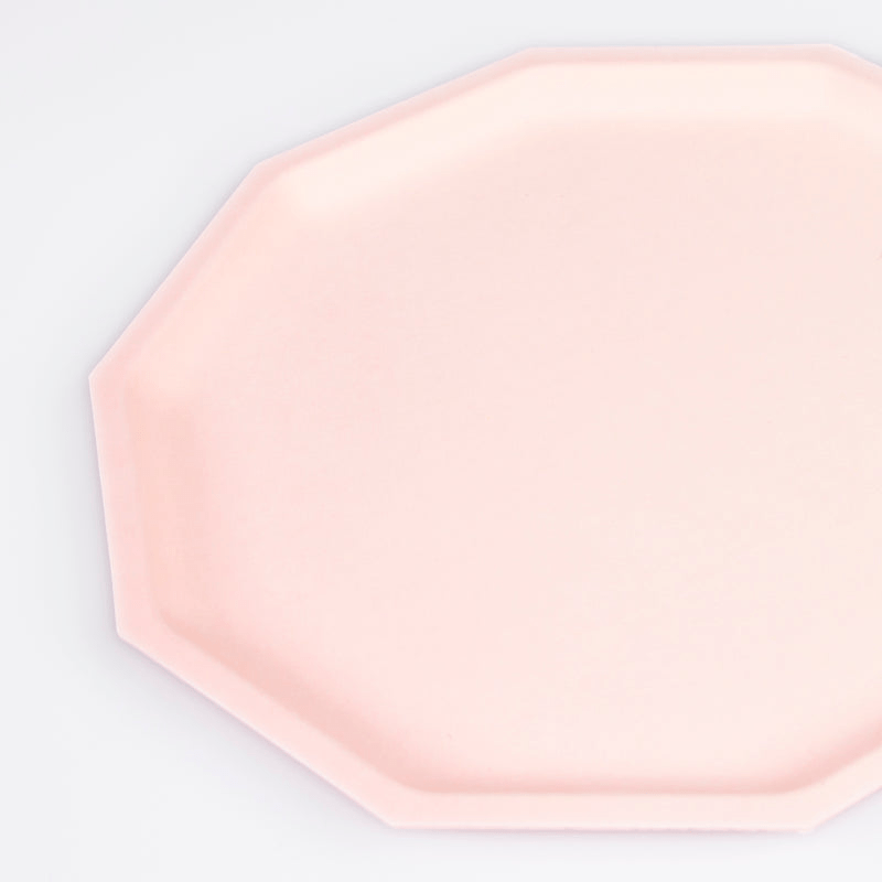 Pink octagon plate modern design tableware from Parte Haus party supply store in Bethesda Maryland