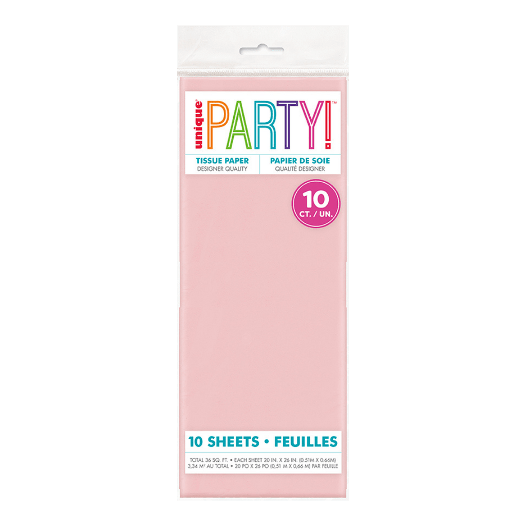 Light pink tissue paper pack for birthday theme from Parte Haus party supply store in Bethesda MD