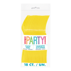 Yellow plastic forks in clear packaging for celebration theme from Parte Haus party supply store in Bethesda MD