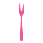 Pink plastic fork with glossy finish for birthday or celebration from Parte Haus party supply store in Bethesda Maryland
