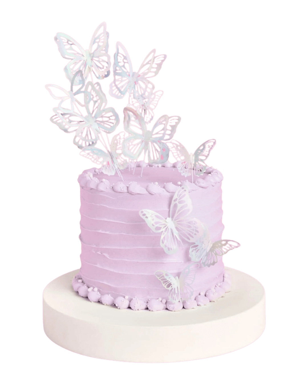 Lavender butterfly cake with 3D toppers birthday from Parte Haus party supply store in Bethesda Maryland