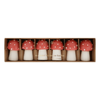 Red mushroom candle set whimsical decor from Parte Haus party supply store in Bethesda Maryland