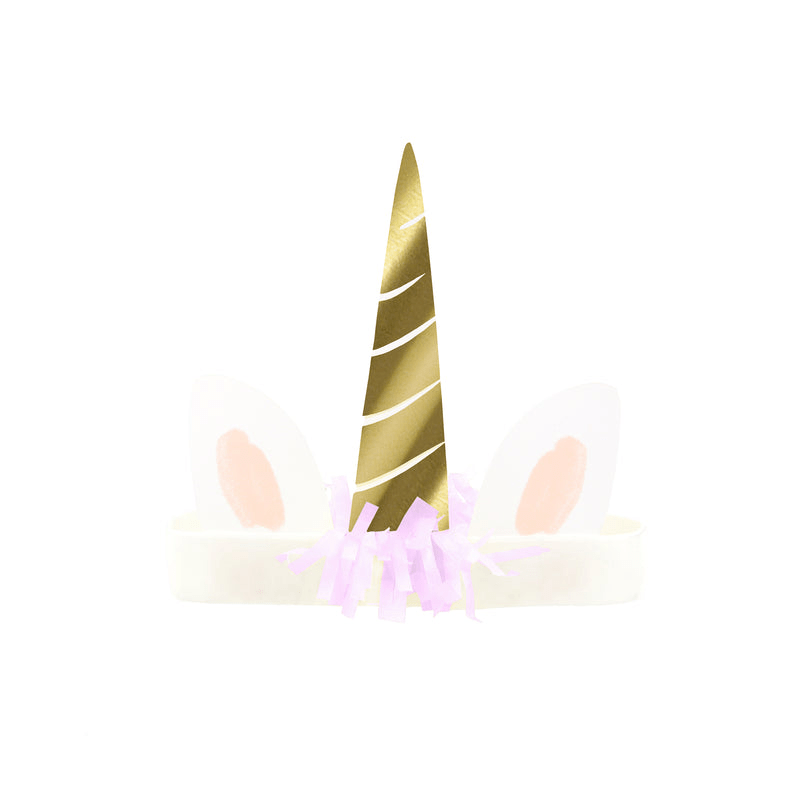 Gold unicorn horn headband with pastel ears for birthday from Parte Haus party supply store in Bethesda MD