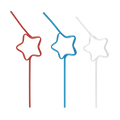 Red blue and white star shape plastic straws patriotic theme from Parte Haus party supply store in Bethesda MD
