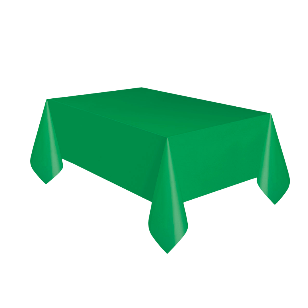 green table cover solid rectangular tablecloth for birthday from Parte Haus party supply store in Bethesda MD