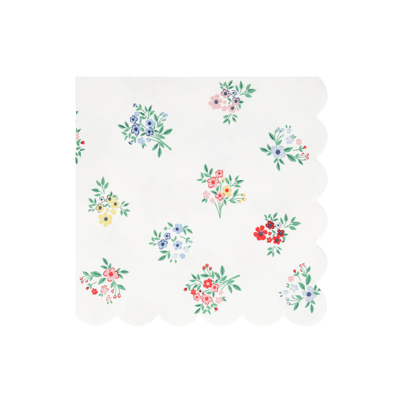 White floral napkin with scalloped edge spring theme from Parte Haus party supply store in Bethesda Maryland