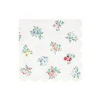 White floral napkin with scalloped edge spring theme from Parte Haus party supply store in Bethesda Maryland