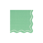 Mint green napkin with scalloped edges for birthday celebration from Parte Haus party supply store in Bethesda Maryland.
