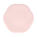 Blush pink scalloped paper plate elegant round design birthday from Parte Haus party supply store in Bethesda MD