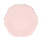 Blush pink scalloped paper plate elegant round design birthday from Parte Haus party supply store in Bethesda MD