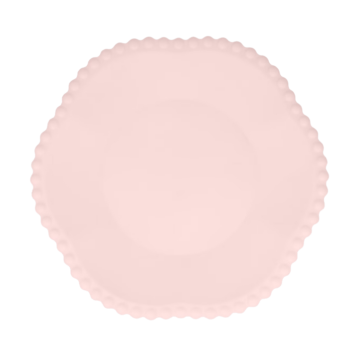 Pink Dot Edged Flower Compostable Dinner Plates 