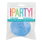Light blue streamer rolled in a clear package for celebration from Parte Haus party supply store in Bethesda MD