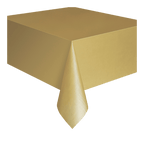 Gold tablecloth with a smooth finish for celebration theme from Parte Haus party supply store in Bethesda Maryland