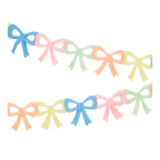 Pastel bow garland banner pastel ribbon decoration birthday theme from Parte Haus party supply store in Bethesda Maryland
