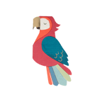 Colorful parrot napkin tropical theme from Parte Haus party supply store in Bethesda Maryland