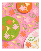 Colorful cocktail drink coasters with citrus and flower designs summer party theme from Parte Haus party supply store in Bethesda Maryland