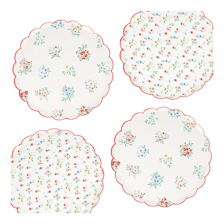 Ditsy Floral Scalloped Appetizer Plates