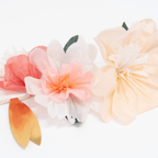 Peach and pink flower tissue paper garland for spring from Parte Haus party supply store in Bethesda MD