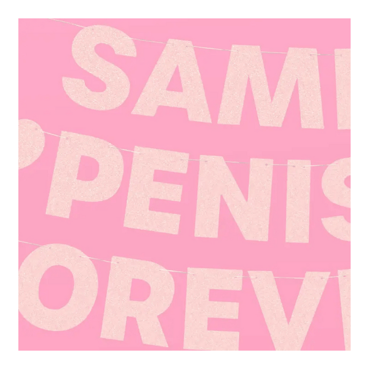 Pink Glitter "Same Penis Forever" Banner