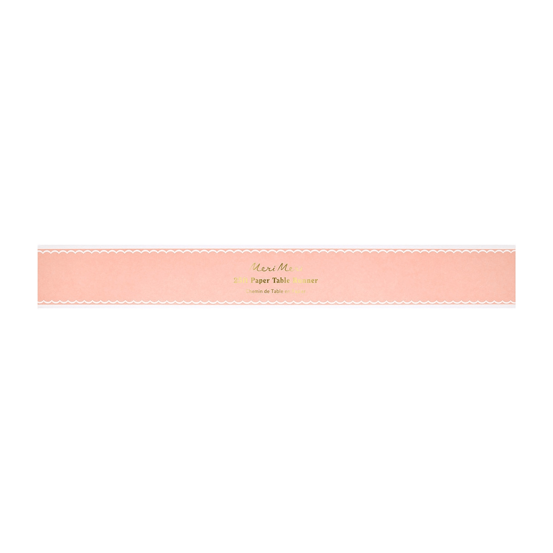 Pink Scalloped Edge Table Runner