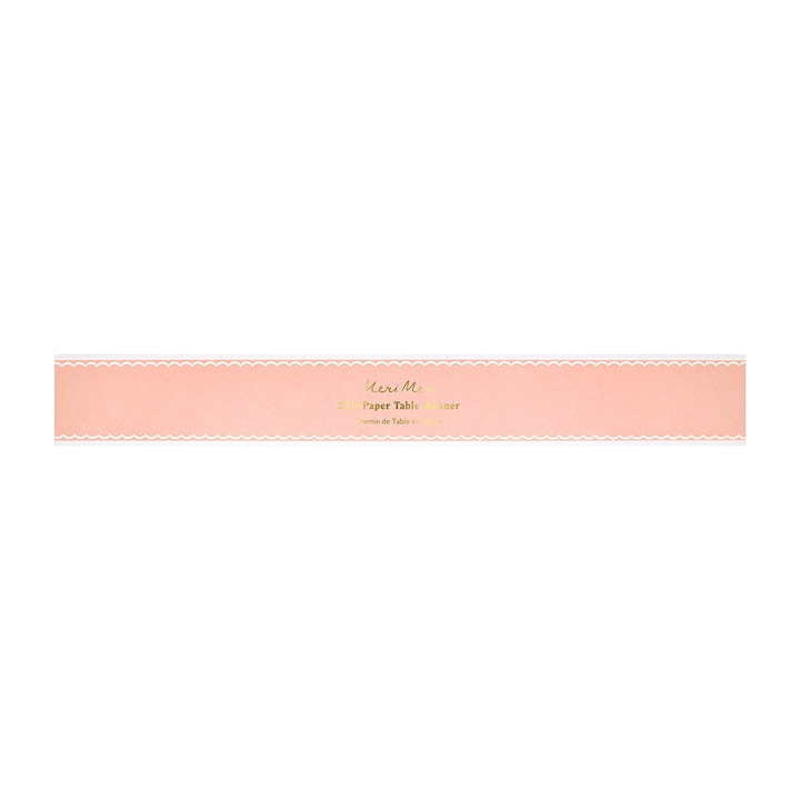 Pink Scalloped Edge Table Runner