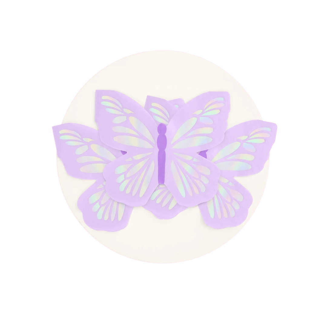 Lavender butterfly cake topper with shimmer wings for birthday from Parte Haus party supply store in Bethesda Maryland