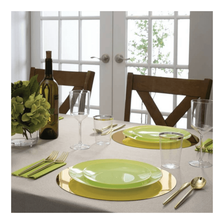Lime and Gold Plastic Plates - 2 Sizes