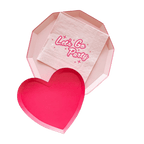 Pink heart shaped plate and napkin set for celebration theme from Parte Haus party supply store in Bethesda MD.