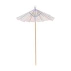 pastel cocktail umbrella with wooden stick for tropical theme from Parte Haus party supply store in Bethesda MD