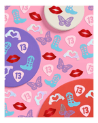 Colorful confetti set featuring boots lips butterflies hand hearts and 13 shapes for birthday from Parte Haus party supply store in Bethesda, Maryland