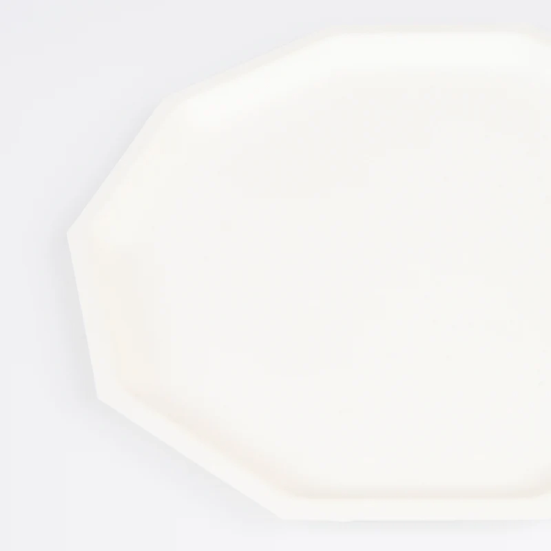 Cream Decagon Compostable Plates - 2 Sizes