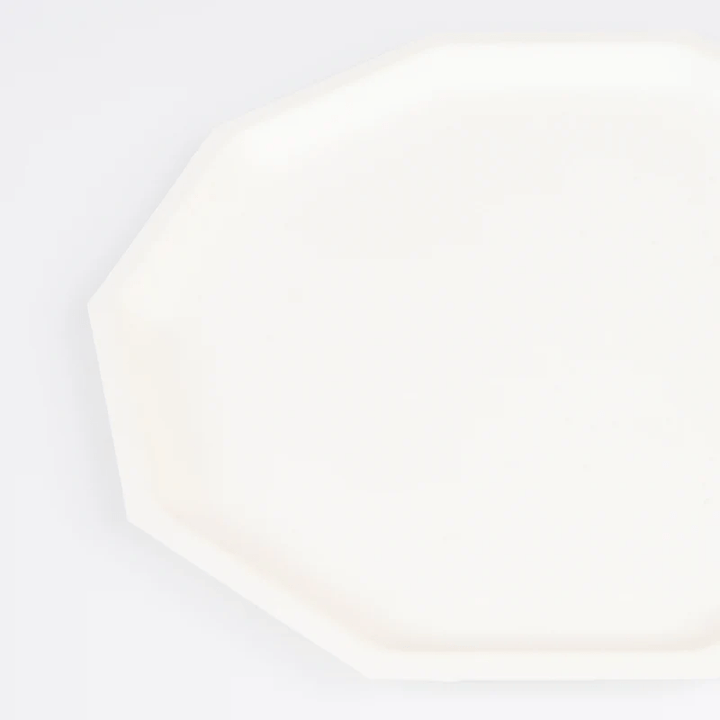 Cream Decagon Compostable Plates - 2 Sizes