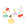 Pastel paper party hats with daisy star and cherry designs for birthday from Parte Haus party supply store in Bethesda MD