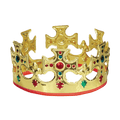 Gold plastic crown with colorful jewels birthday accessory from Parte Haus party supply store in Bethesda Maryland