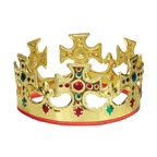 Gold plastic crown with colorful jewels birthday accessory from Parte Haus party supply store in Bethesda Maryland