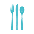 blue plastic cutlery set fork knife spoon tableware for birthdays from Parte Haus party supply store in Bethesda MD