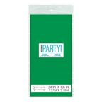 Green plastic tablecover with simple packaging birthday theme from Parte Haus party supply store in Bethesda MD