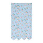 Light blue floral napkin with scalloped edge spring theme from Parte Haus party supply store in Bethesda MD