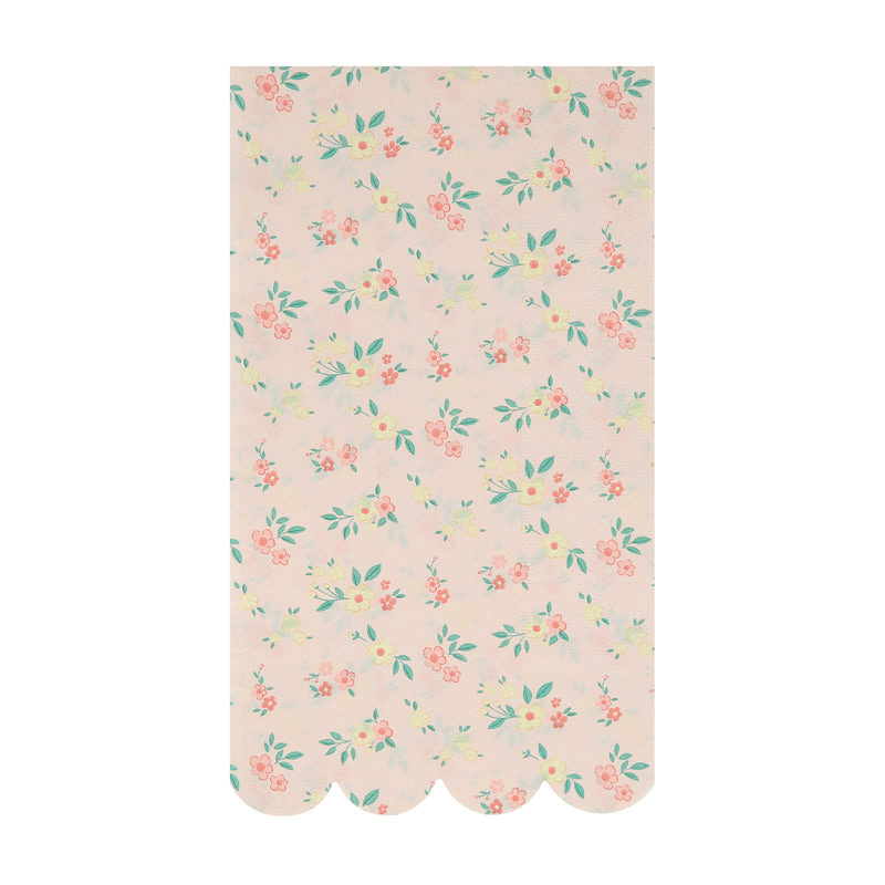 Pink floral napkin with scalloped edge spring garden theme from Parte Haus party supply store in Bethesda MD.